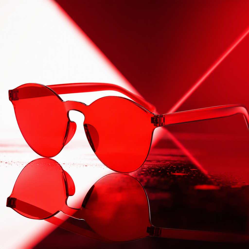Fashionable polarized sunglasses, trendy sunglasses for men and women, UV-resistant red frame casual sunglasses, trendy matching style Specification image