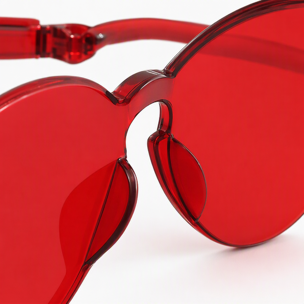 Fashionable polarized sunglasses, trendy sunglasses for men and women, UV-resistant red frame casual sunglasses, trendy matching style Application Scenario