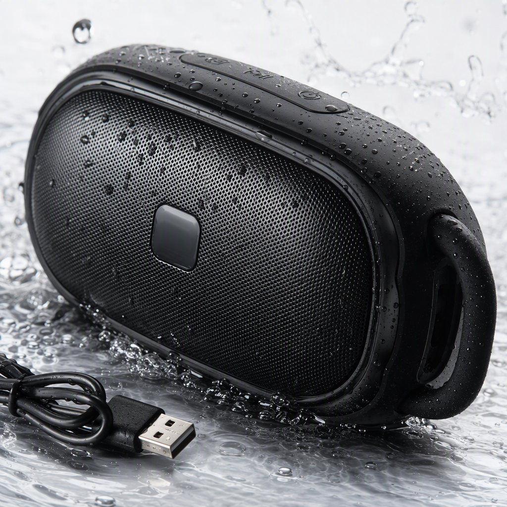 Mini wireless Bluetooth speaker, portable black waterproof outdoor portable mini speaker, low bass, high definition call quality Application Scenario