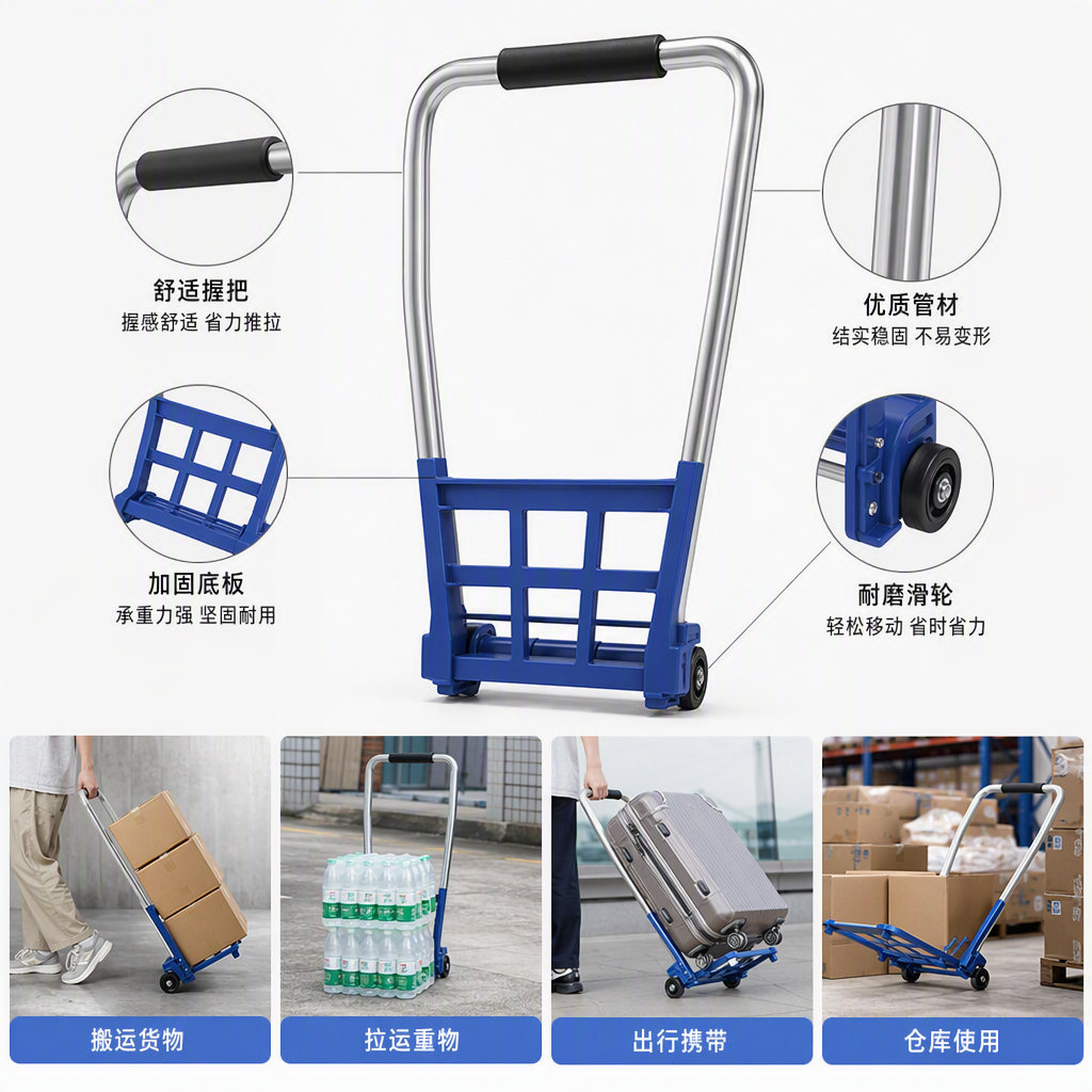 Carretilla logística duradera carretilla herramientas de transporte carretilla de transporte multifuncional hardware industrial Specification image