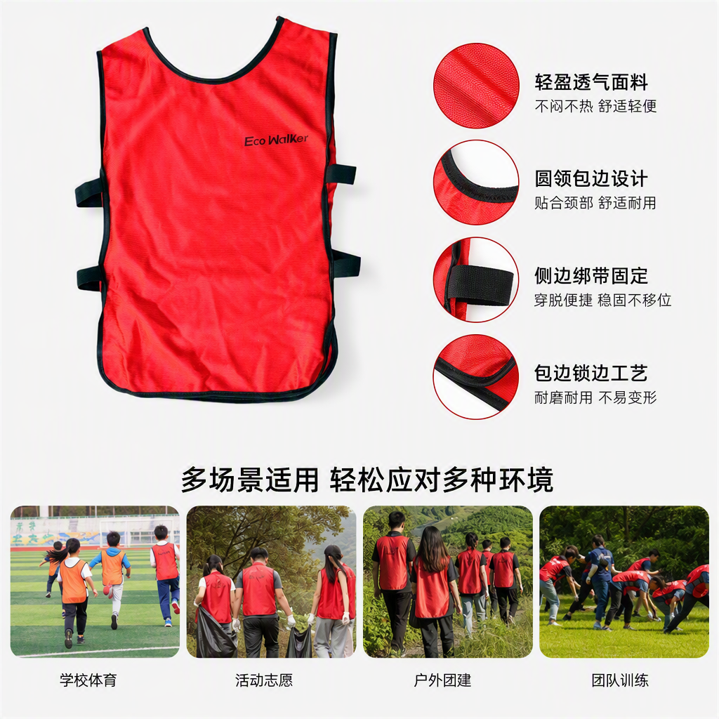 时尚休闲红色背心女夏季百搭宽松运动背心潮流背心女装新款