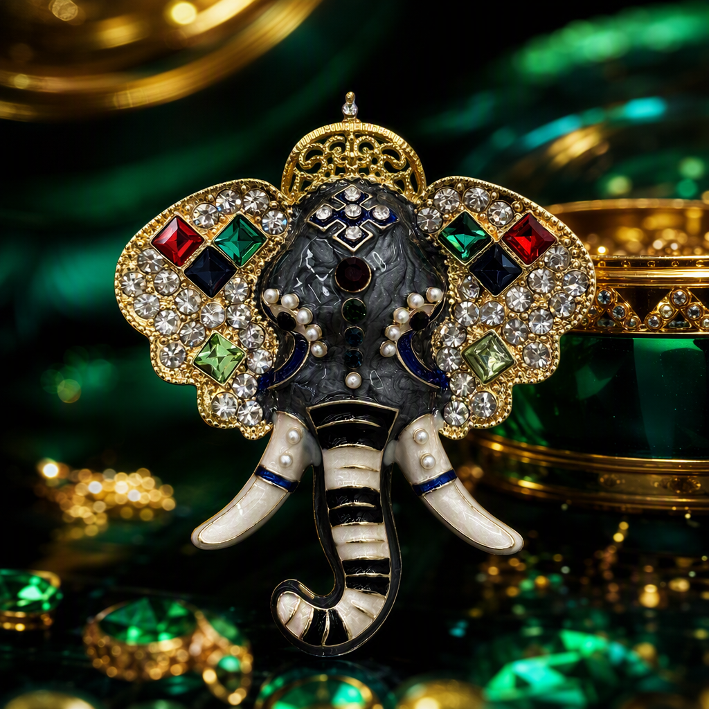 Creative and colorful elephant-shaped brooches, fashionable and personalized brooch accessories, trendy and versatile gifts for collection Specification image