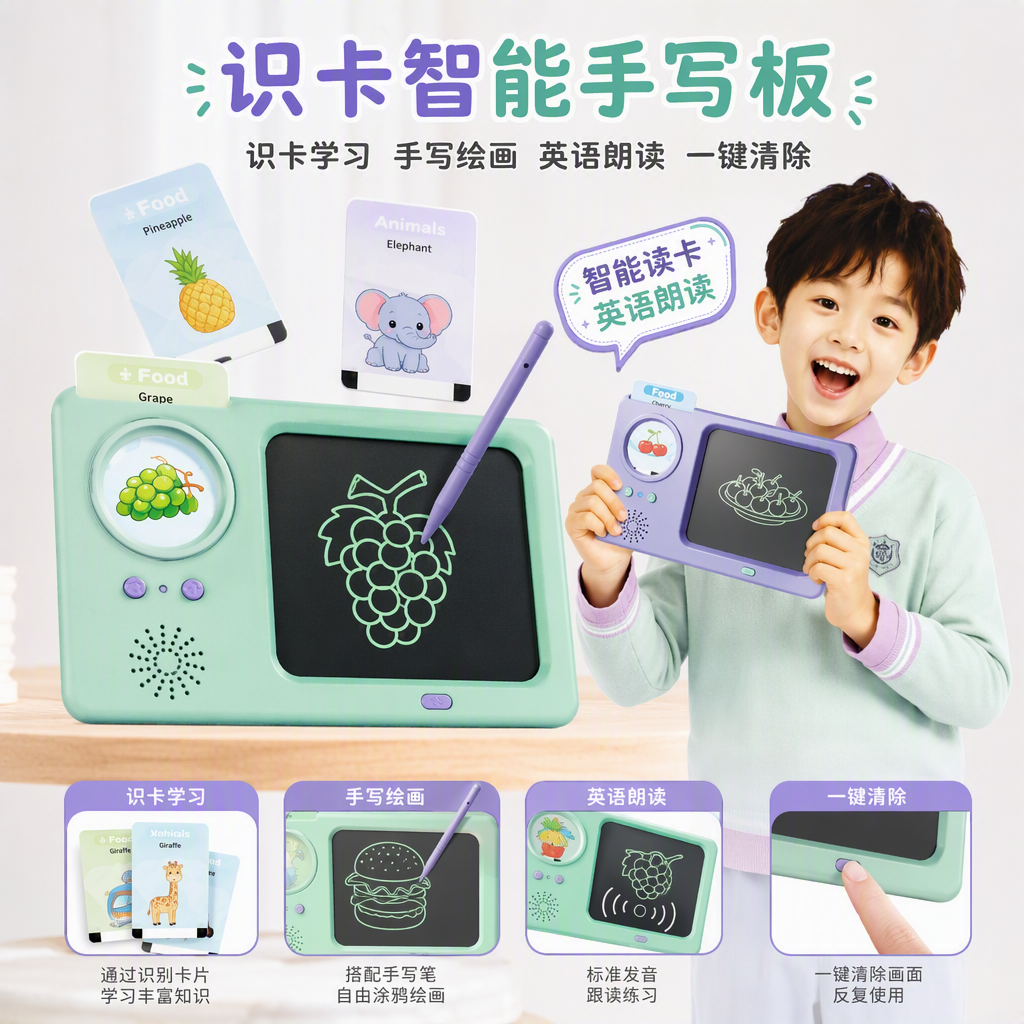 Colorful handwriting board, high-definition LCD drawing board, portable electronic writing board for children and students, pen-assisted learning tool