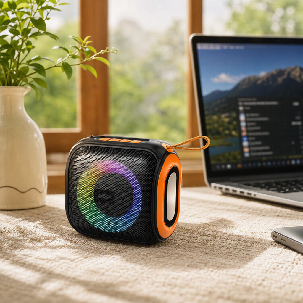 Colorful portable Bluetooth speaker, mini wireless outdoor portable multi-functional waterproof audio system, portable entertainment wonder details Picture
