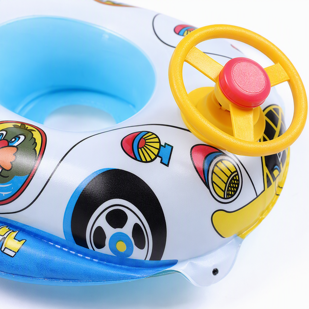 Cartoon car-shaped baby swimming rings, safety and leak-proof children's swimming AIDS, baby water play toys Application Scenario
