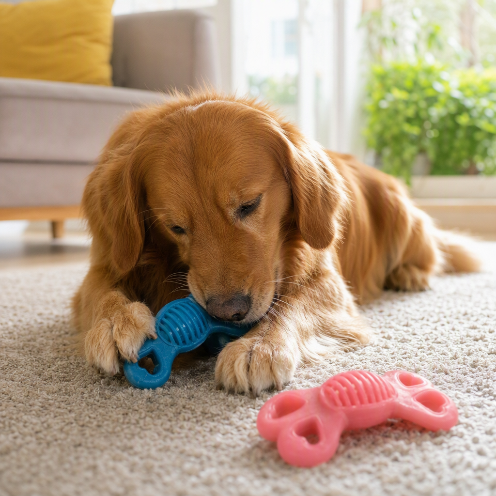 Colorful bone-shaped pet biting toys are durable and wear-resistant, making them suitable for training and entertainment of dogs and cats details Picture