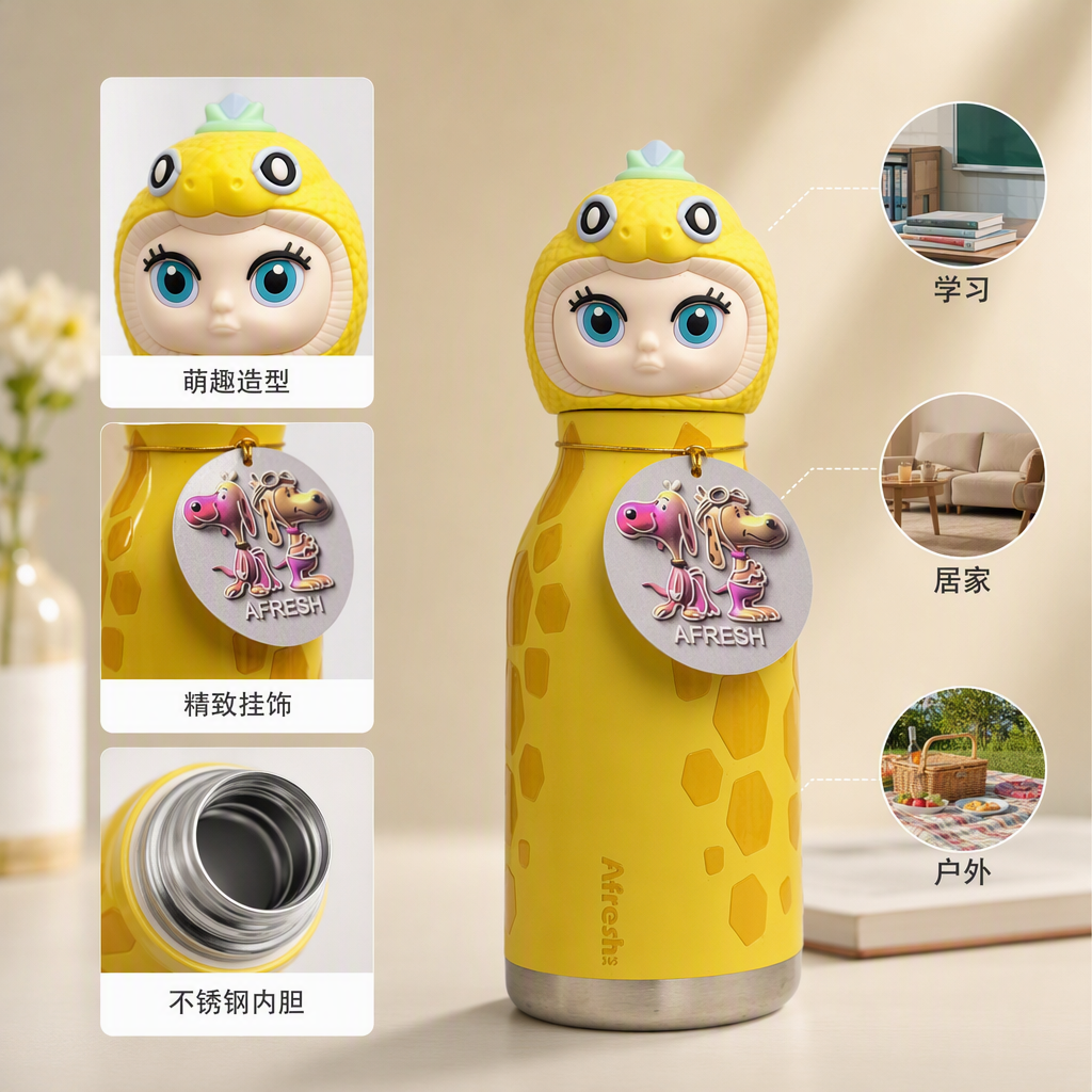 卡通水杯彩色羽毛陶瓷马克杯创意可爱学生礼品保温杯