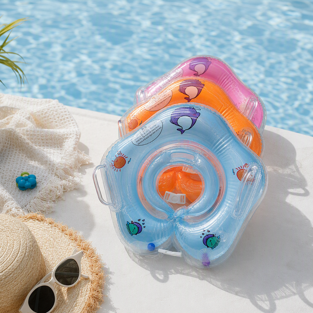 Colorful baby swimming ring, anti-slip, safe and soft children's float ring, suitable for infants and toddlers swimming toys details Picture