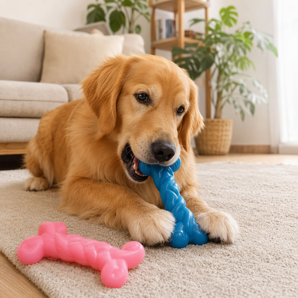 Rosa bones pet morder juguete resistente a la mordedura resistente al desgaste adecuado para el entrenamiento del perro entretenimiento blue bones pet morder juguete suministros duraderos para mascotas details Picture