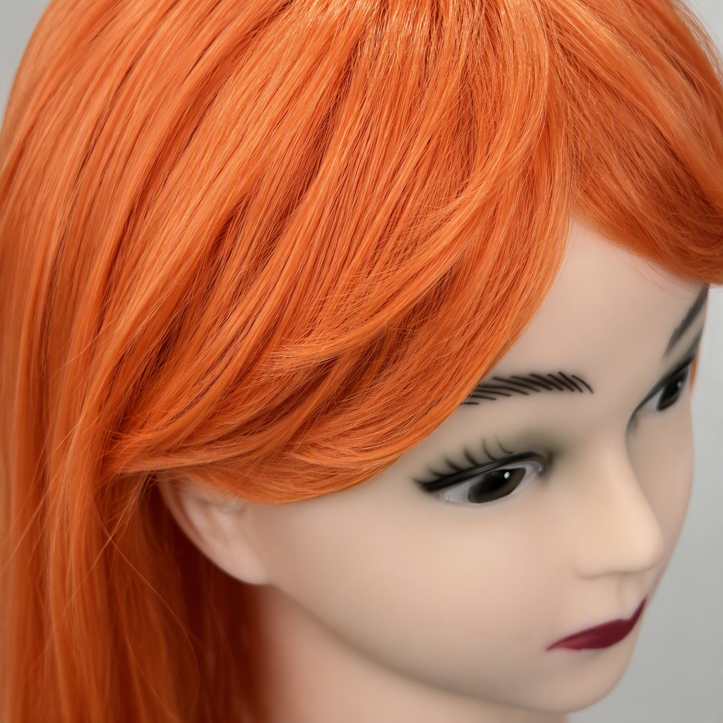 Orange wig head model adult hairstyle display model wig try on model head model styling props Application Scenario