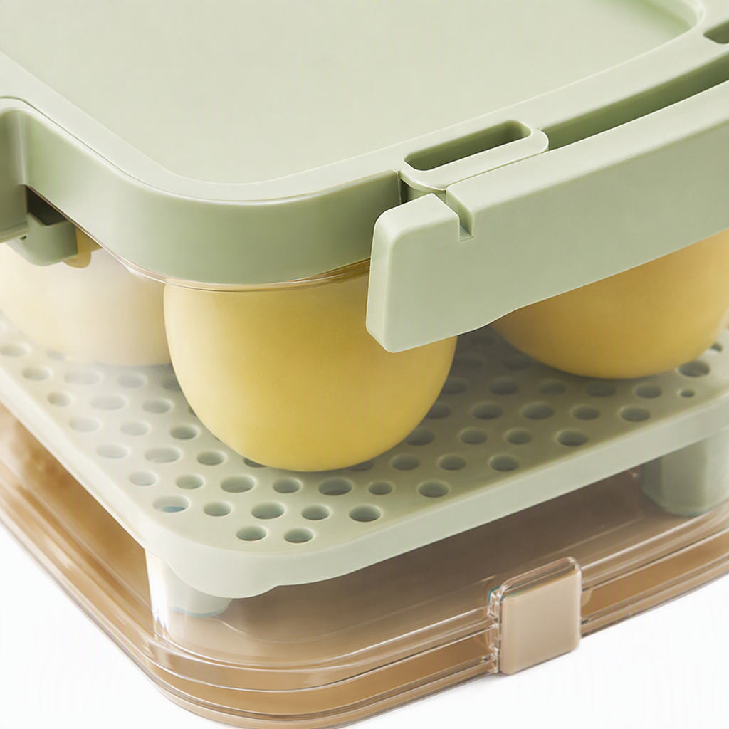 【CL】26Q3#XG-020 Multi-functional transparent storage box, Apple Bean bottle, desktop partition and organization box, green lid portable travel set Application Scenario