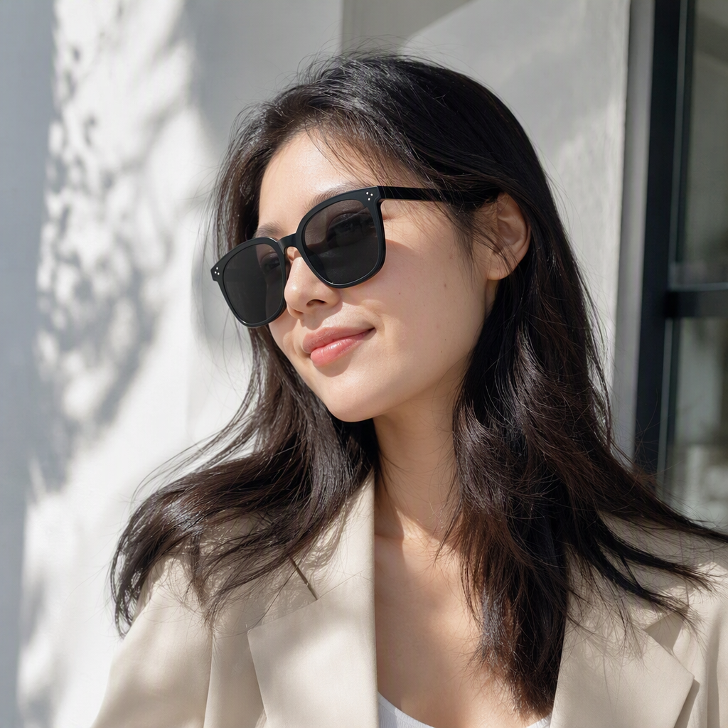 Fashionable polarized sunglasses, men's UV protection sunglasses, driving sunglasses, black trendy style details Picture