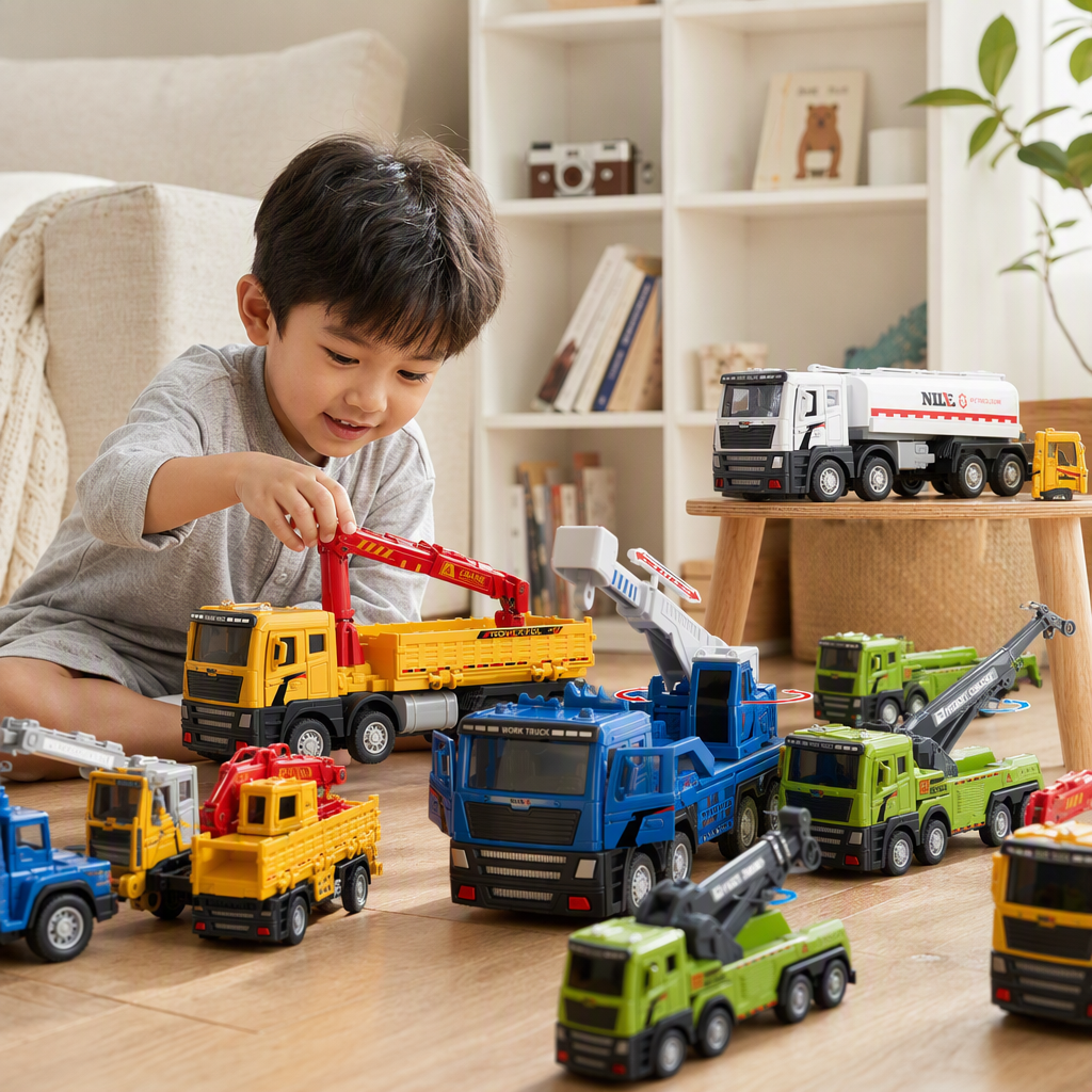 Colorful engineering vehicle model set juguetes para niños conjuntos conjuntos divertidos aprendizaje puzzle toys caja de regalo details Picture