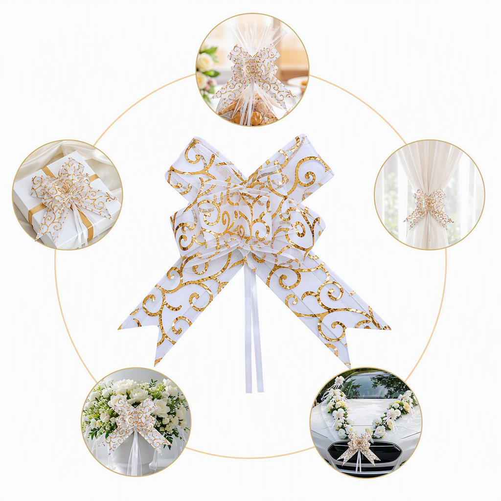 Simple and elegant, light and versatile wedding dress with colorful floral snow gauze bow decoration