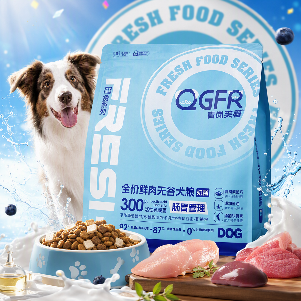 High-quality pet dog food in blue packaging bags, nutritionally balanced and healthy, with no additives Specification image