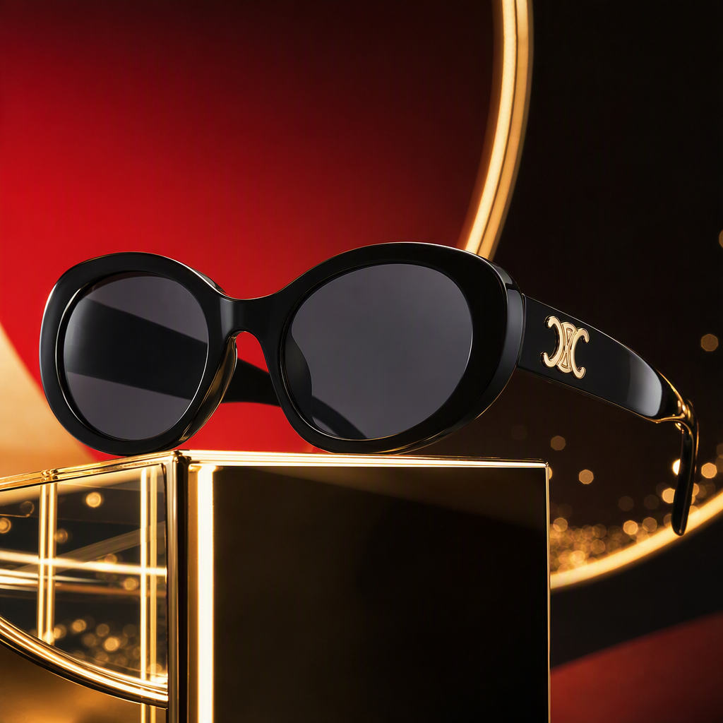 Fashionable polarized sunglasses, large-framed UV-resistant black oval sunglasses suitable for both men and women, a trendy style Specification image