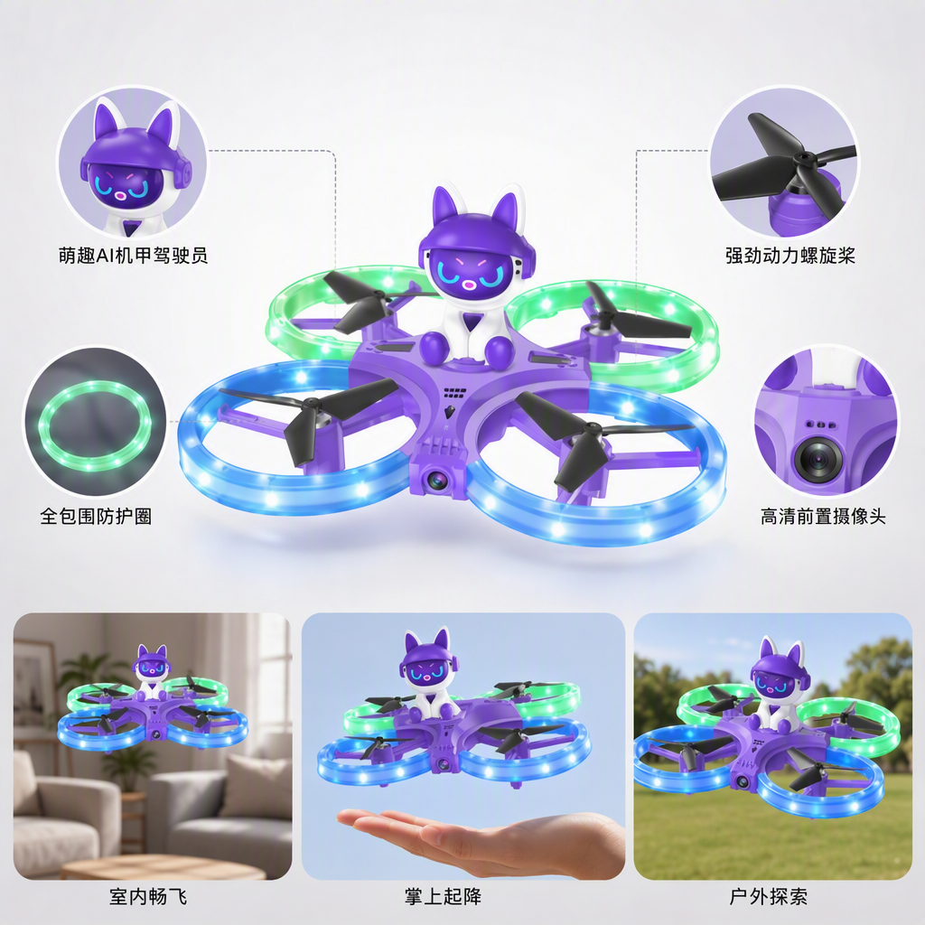 Multi-functional remote control aircraft, high-definition camera, aerial photography drone, portable children's toy aircraft details Picture