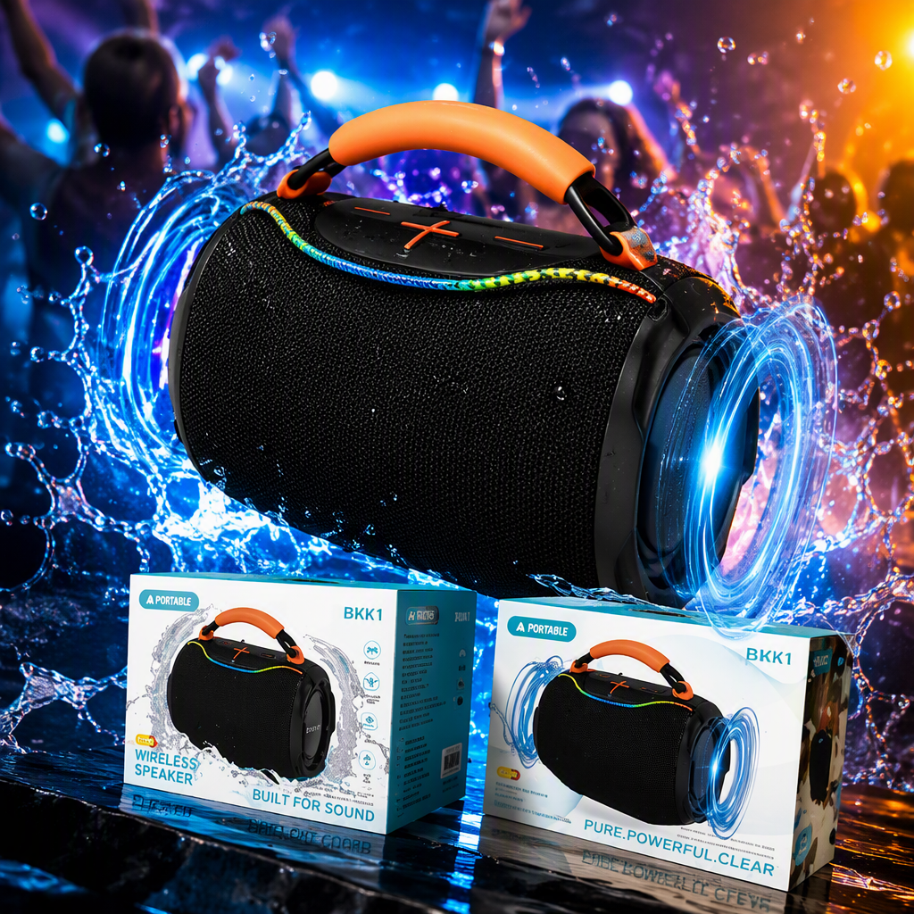 Fashionable and portable Bluetooth speaker, black waterproof and shockproof mini small outdoor portable audio equipment Specification image
