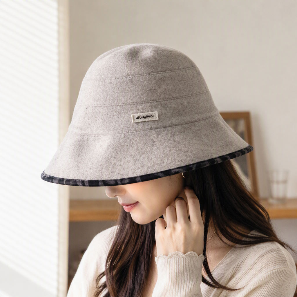 Moda versátil beige lana sombrero pescador casual sombrero otoño invierno tendencia versátil unisex details Picture