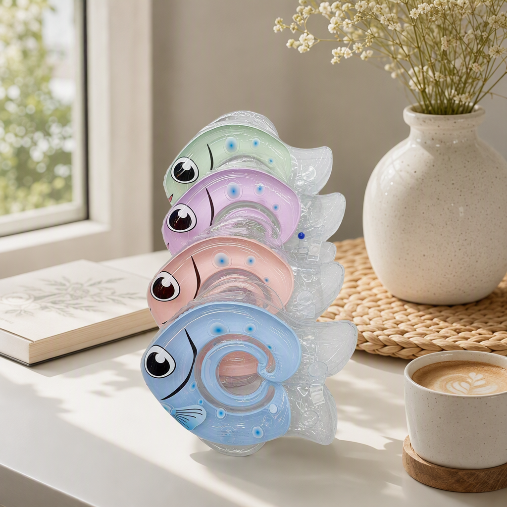 Colorful fish-shaped children's swimming neck rings, anti-air leakage safety float rings, baby water play products, children's swimming accessories details Picture