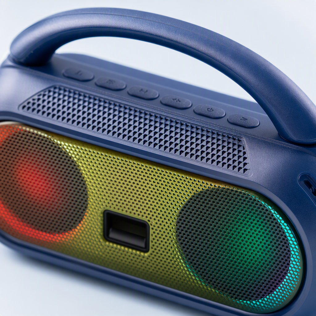 Colorful blue portable Bluetooth speaker, waterproof and shockproof, small and portable outdoor mini speaker, wireless Bluetooth player Application Scenario