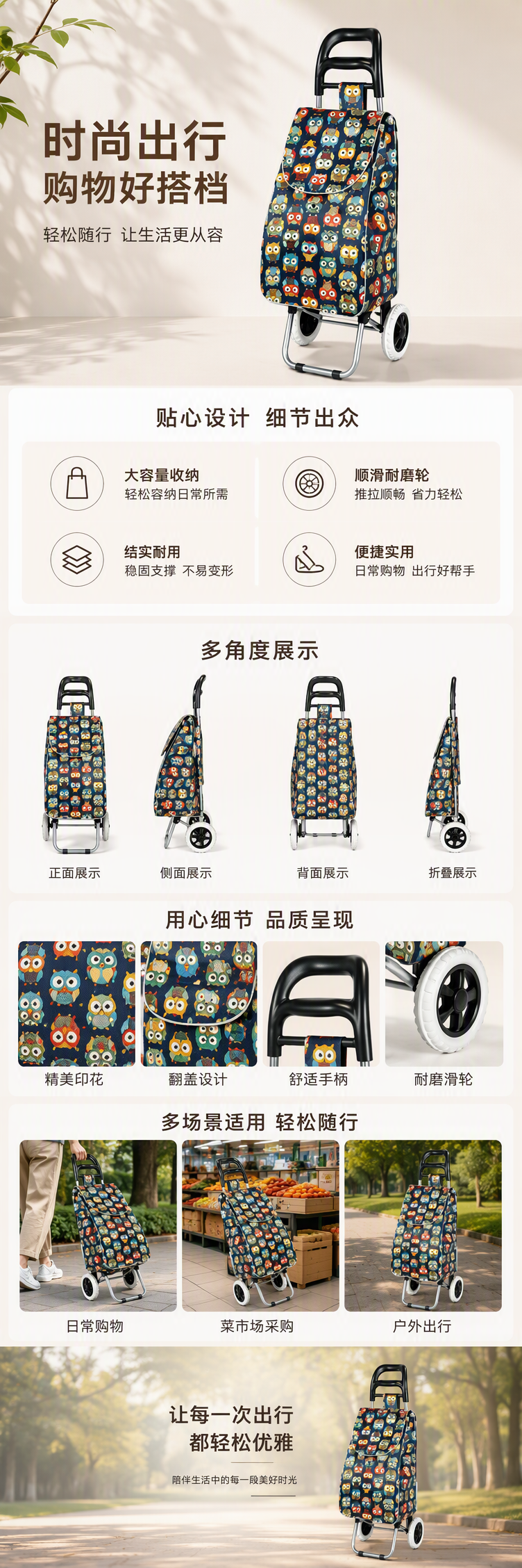 Portable folding multi-functional hand-pushed and pulled truck, supermarket grocery cart, small trolley, home shopping cart, convenient and practical pic 1