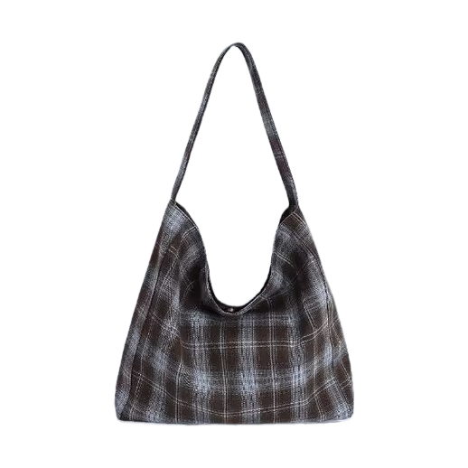 Moda tartan lona mujer bolsa diagonal span versátil casual bolso bolso simple tendencia 2025 Item Picture