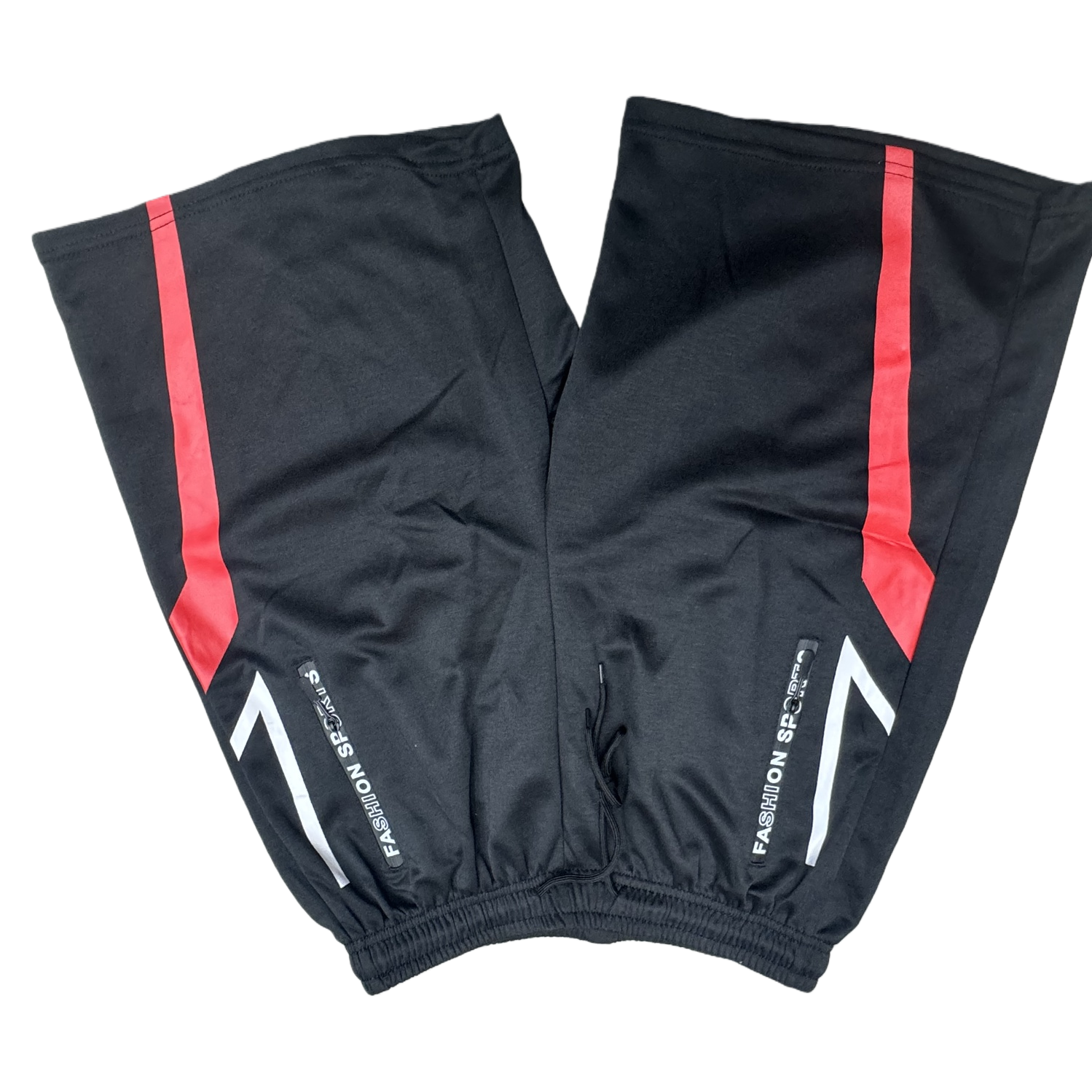Fashionable sports shorts, men's casual loose breathable striped decorated black sports shorts, sports casual shorts Item Picture
