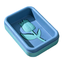 Tulipán azul relieve rectángulo caja de jabón baño minimalista suministros de almacenamiento impermeable a prueba de humedad decoración del hogar Item Picture