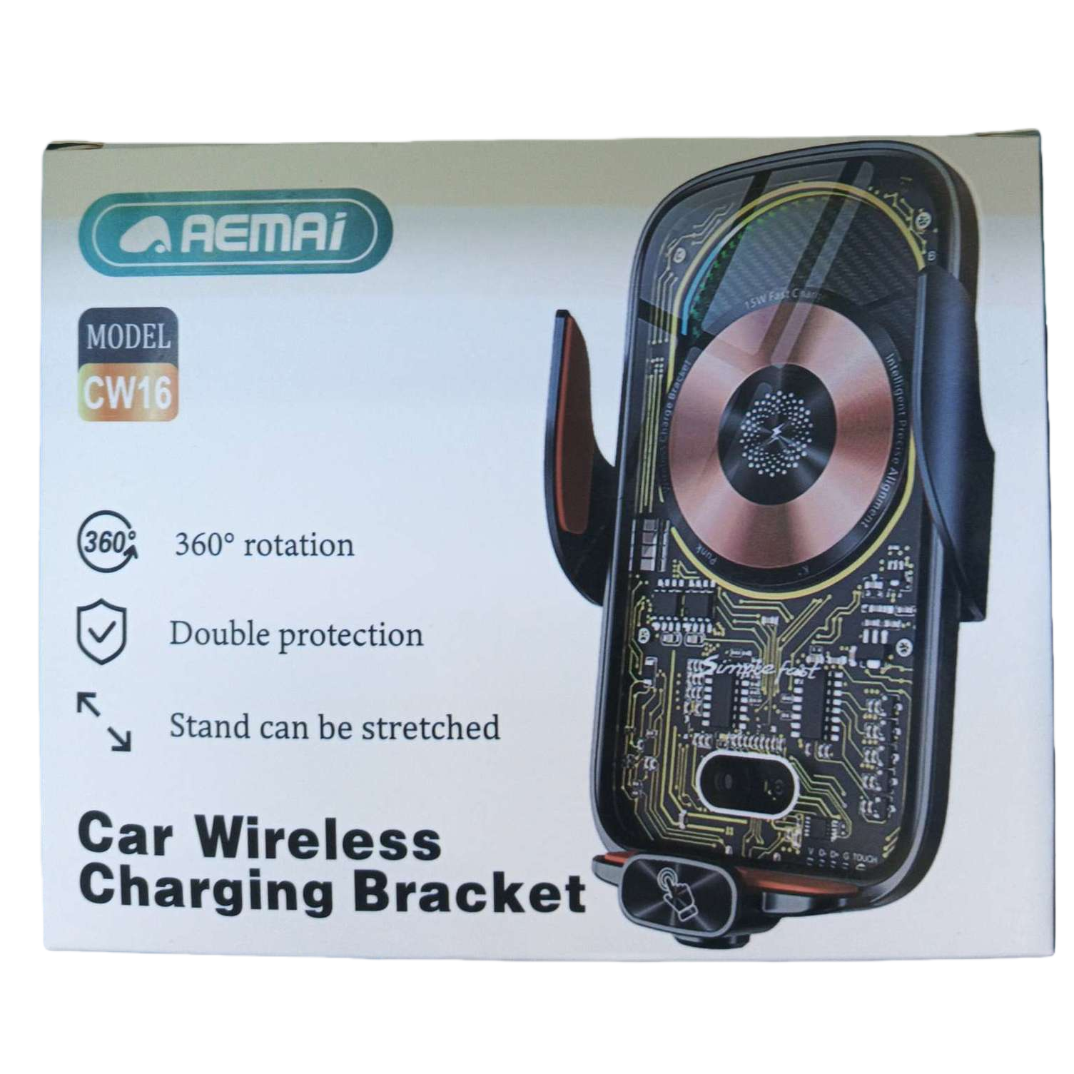 Multi-functional black car wireless charging stand, car phone stand, navigation stand, portable fast charging accessory Item Picture