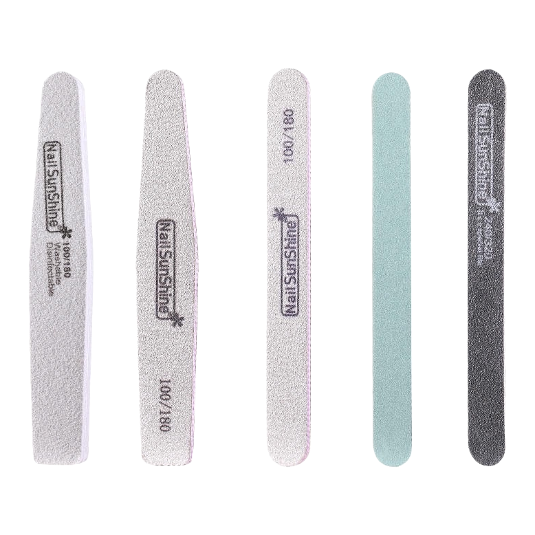 A multi-functional nail trimming set featuring five types of filing and polishing strips, sponge rhombic circular real nail files, and nail art tools Item Picture