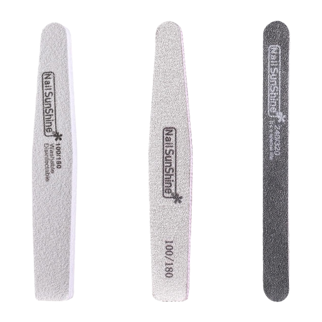 Professional nail care products, including grey nail files, fine sand, nail grinding tools, and nail styling and shaping supplies Item Picture