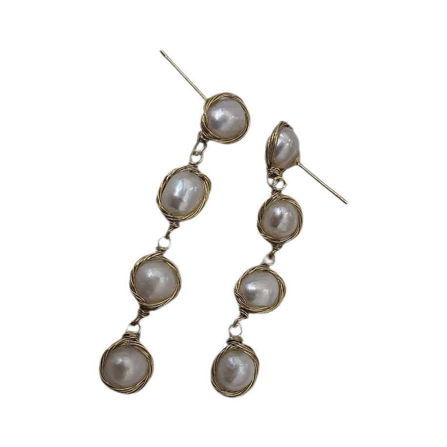 Línea de oro adornos de oídos con cuentas simples pendientes de moda para mujeres versión coreana temperamento accesorios de oído versátiles estilo de tendencia Item Picture