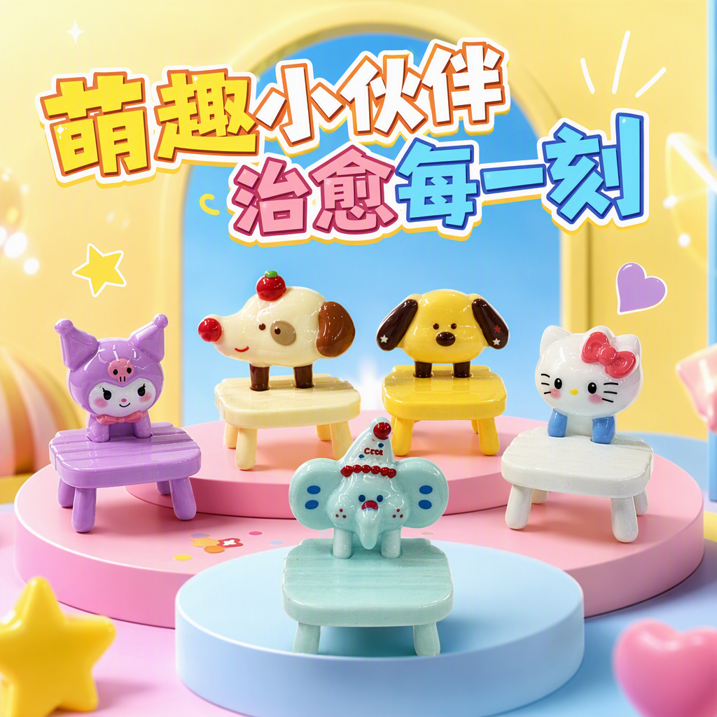 五款卡通动物造型小凳子细节图