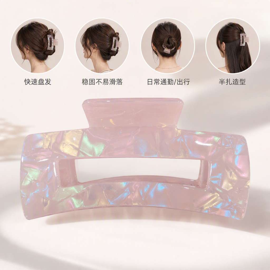 Sparkling pink sequined hair clips, fashionable and versatile hair accessories, hairstyle decoration, hair accessories, girls' hair clips