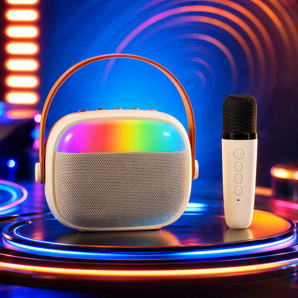 Цветной асимптотный магнитофон с микрофоном bluetooth, портативный портативный плеер для домашней вечеринки Specification image