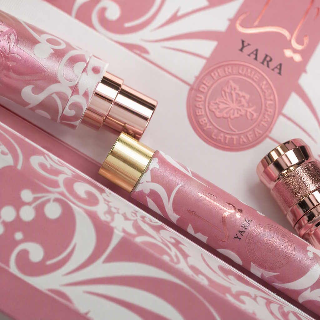 YARA Perfume Spray 24-piece display box, pink pattern packaging, long-lasting light fragrance, portable refill gift box Application Scenario