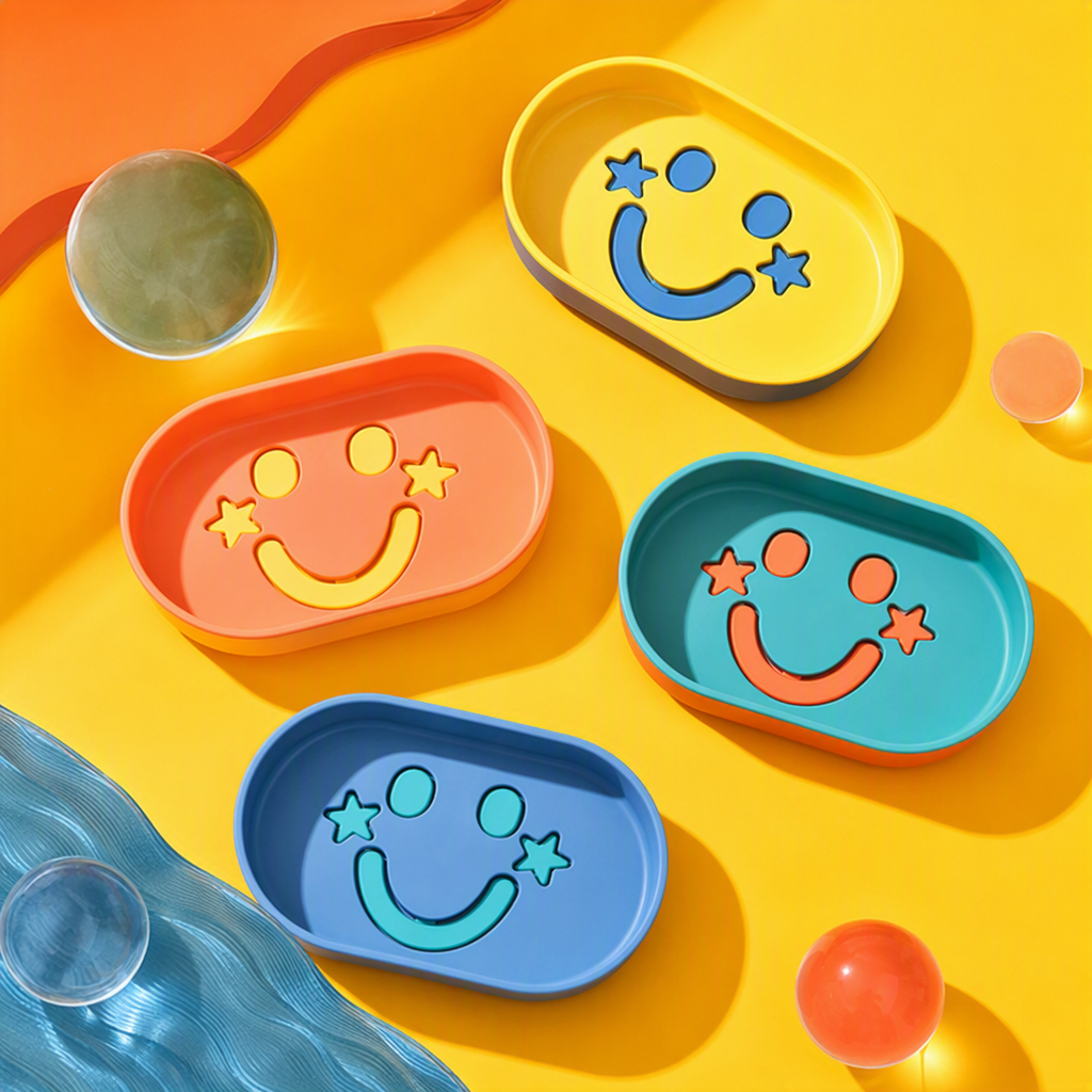 Cute orange smiley face soap box simple y creativo suministros de almacenamiento de baño artículos de decoración para el hogar Specification image