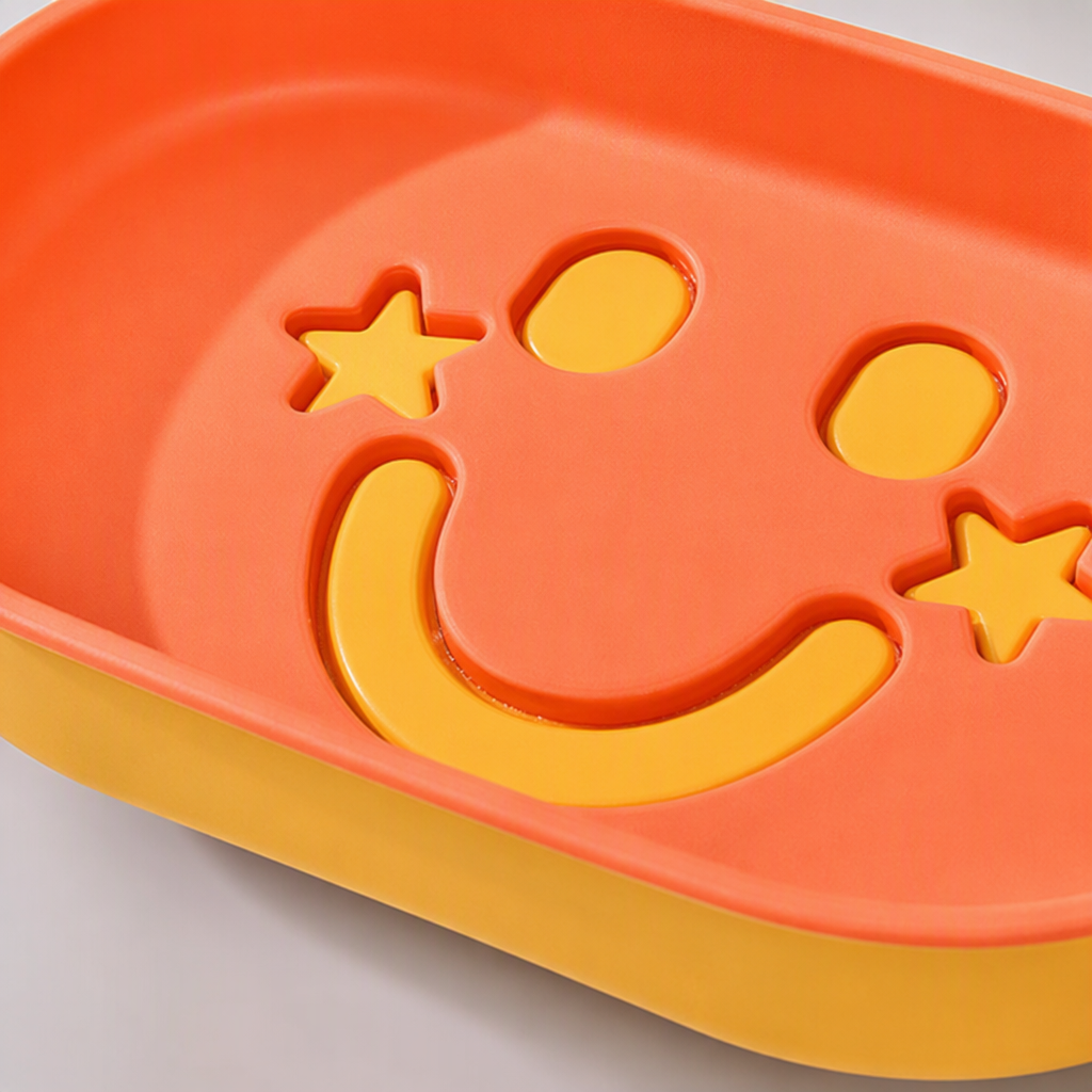 Cute orange smiley face soap box simple y creativo suministros de almacenamiento de baño artículos de decoración para el hogar Application Scenario