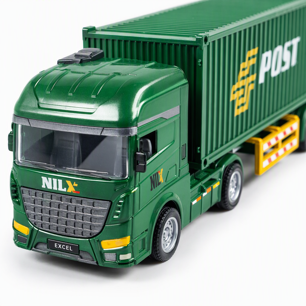 Colorful container truck model set, children's toy assembly, creative collection, fun and educational gifts Application Scenario