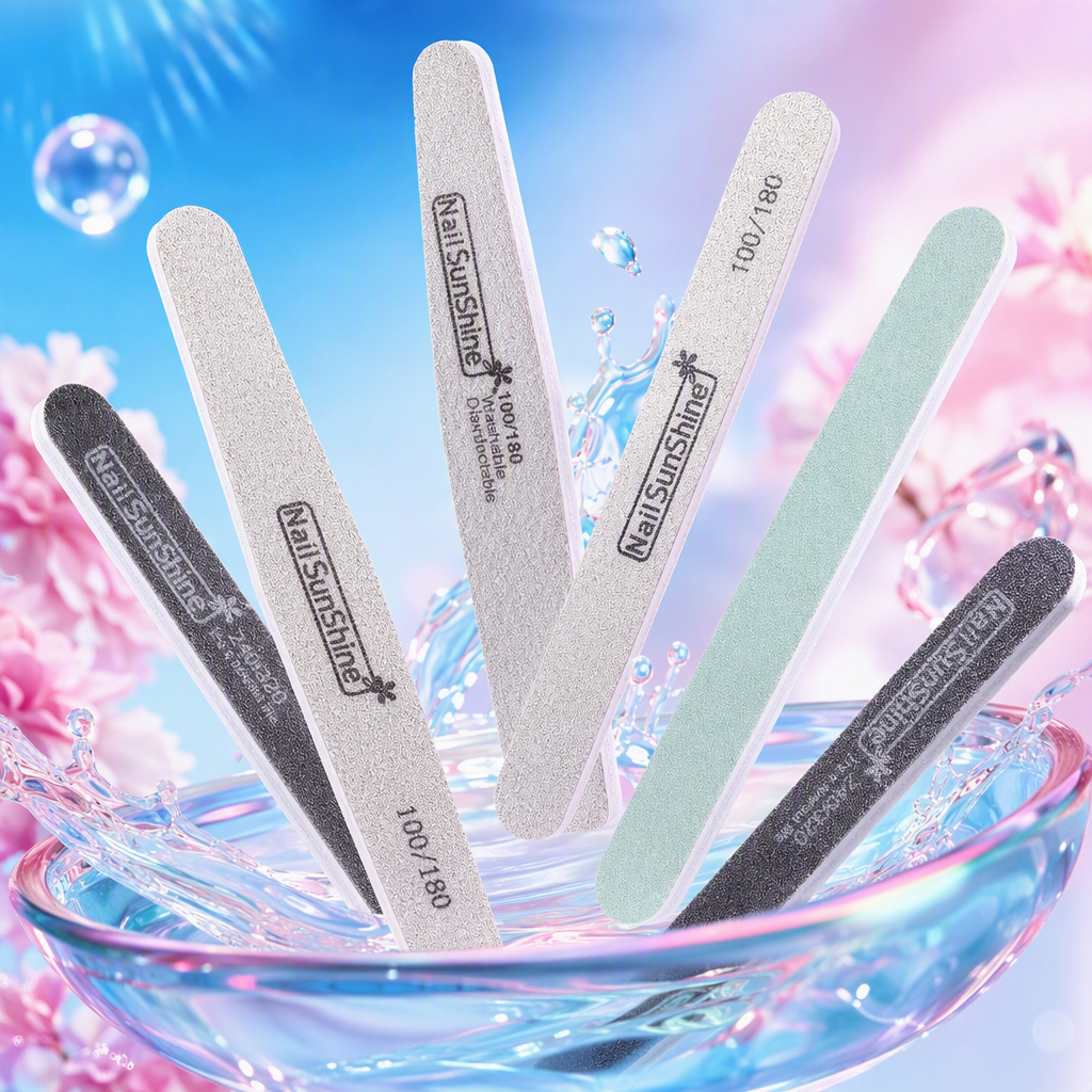 A multi-functional nail trimming set featuring five types of filing and polishing strips, sponge rhombic circular real nail files, and nail art tools Specification image