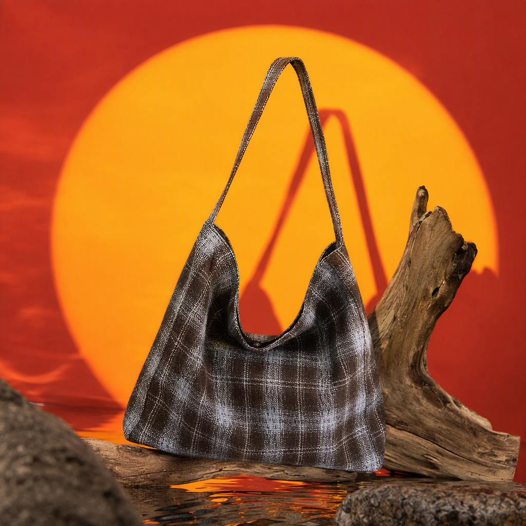 Moda tartan lona mujer bolsa diagonal span versátil casual bolso bolso simple tendencia 2025 Specification image