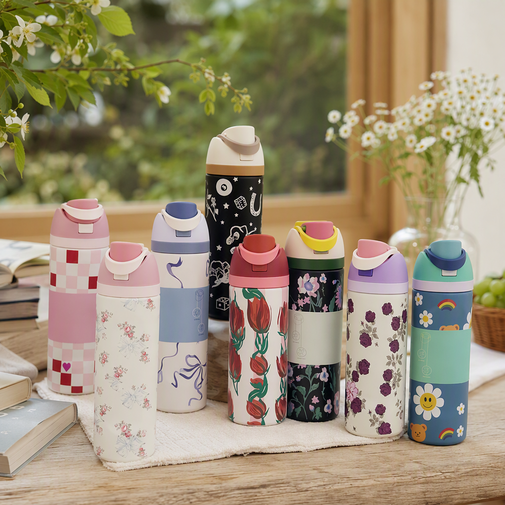 Tazas de frutas coloridas tazas aislantes portátiles para estudiantes al aire libre tazas de acompañante para mantener el calor y mantener el frío artículos de uso diario duraderos