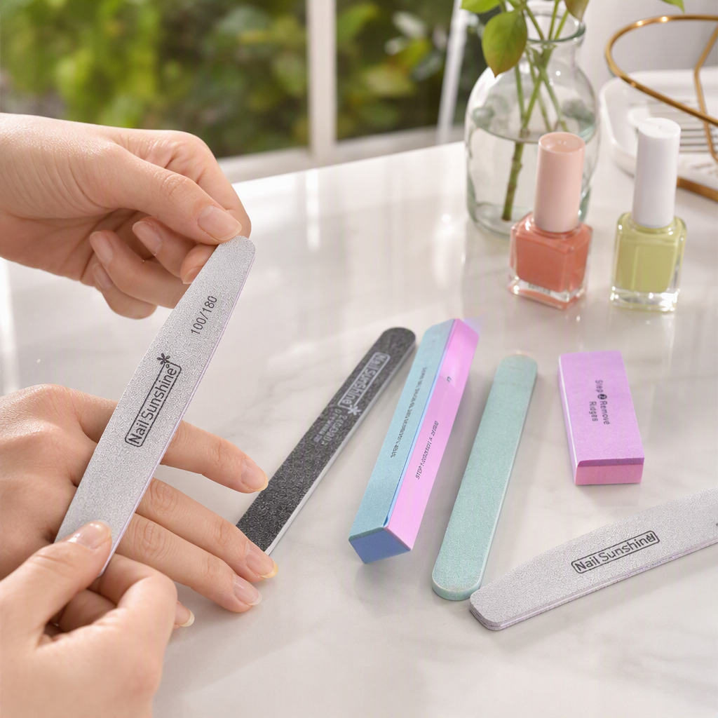 Colorful nail file set, nail art tools, nail trimming, grinding, and nail beauty products set, multiple colors to choose from details Picture