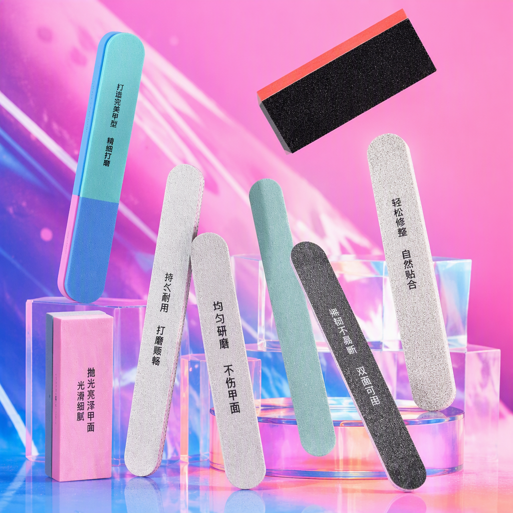 Colorful nail file set, nail art tools, nail trimming, grinding, and nail beauty products set, multiple colors to choose from Specification image