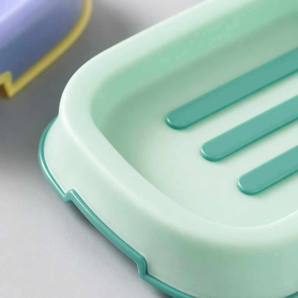Caja de almacenamiento multifuncional de plástico ecológico con tapa cocina baño suministros de organización contenedor de almacenamiento caja de jabón verde Application Scenario