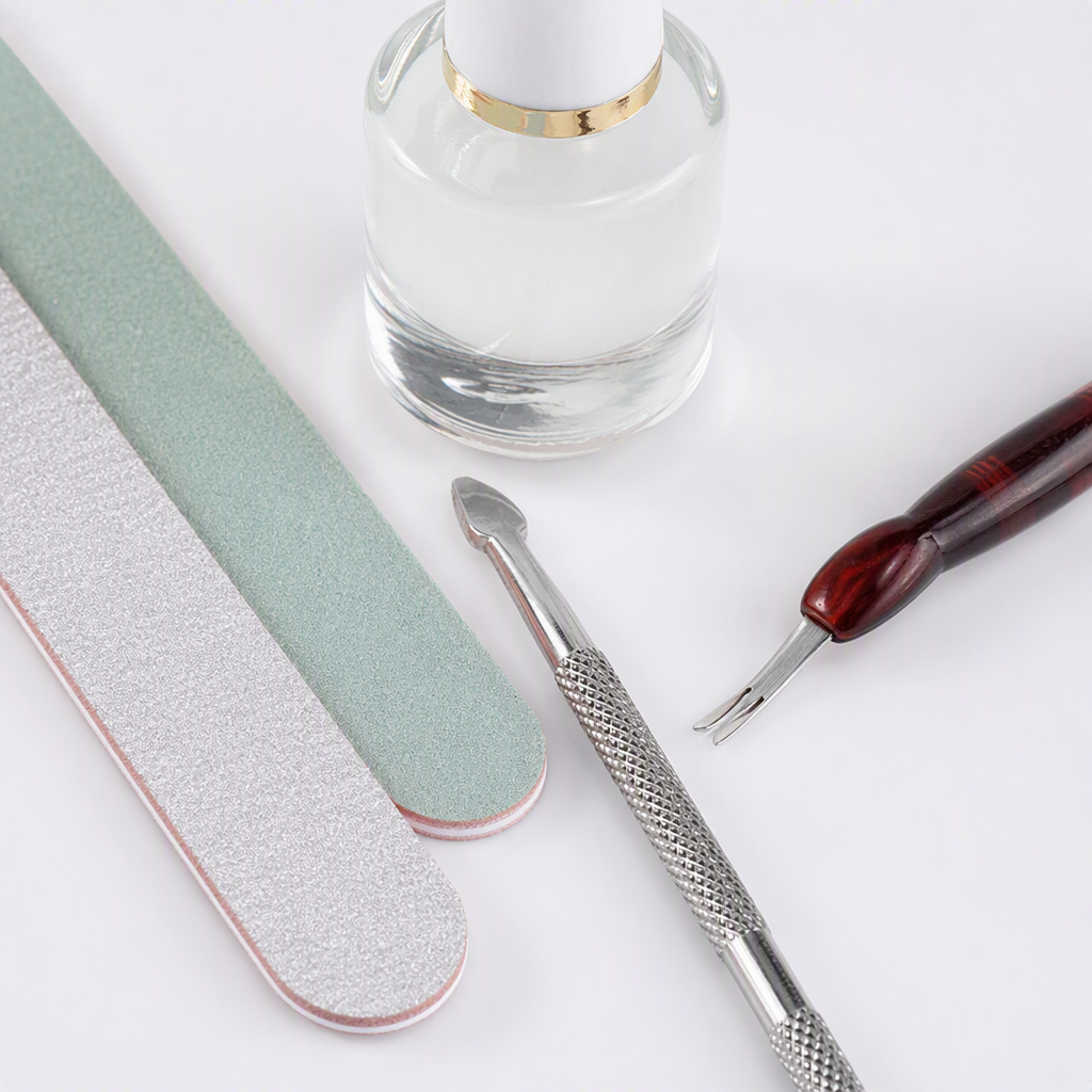 Pink background five-piece set, exfoliation tools, grinding and polishing steel pusher, exfoliation fork, softener, beauty care set Application Scenario