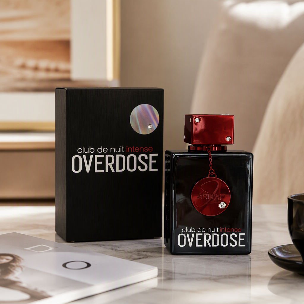 A classic and versatile gift set with a fashionable black packaging box, a red bottle cap perfume bottle and a white card gift box details Picture