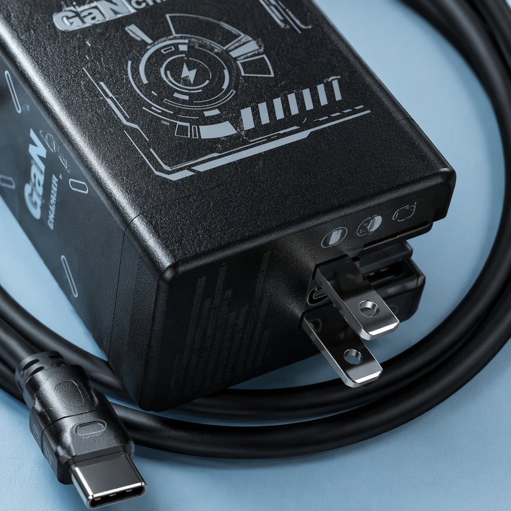 The high-efficiency fast charging black charger is compatible with multi-device portable charging heads and supports fast charging technology Application Scenario