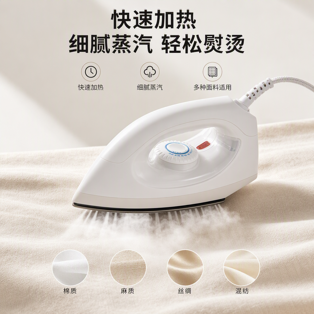 White quick ironing for light-colored shirts, smooth and flat, portable and efficient home ironing tool, bean paste